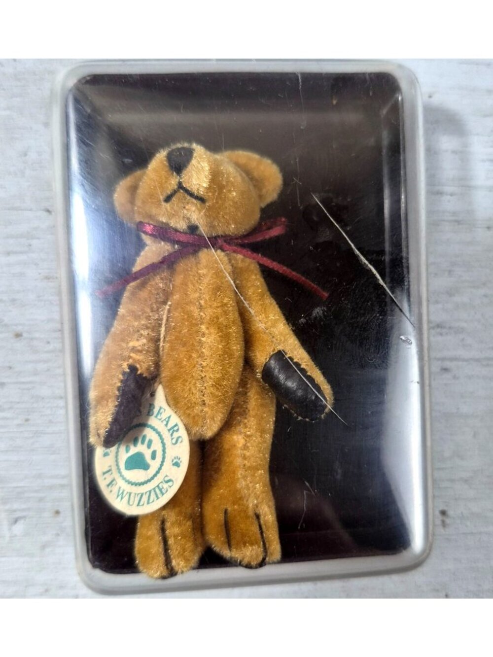 Boyds Bears T.F. Wuzzies Miniature Plush Teddy Bear 2.25" with Hang Tag & Box